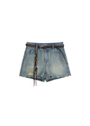 Distressed Denim Shorts