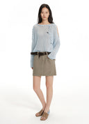 Vintage Washed Denim Mini Skirt
