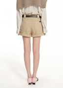 Shorts en jean à revers