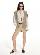 Shorts en jean à revers