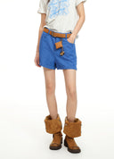 Woven Belt Denim Shorts