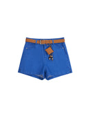 Woven Belt Denim Shorts