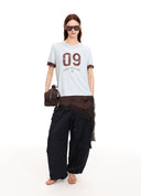 Drawstring Multi-Pocket Wide-Leg Pants