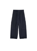 Drawstring Multi-Pocket Wide-Leg Pants