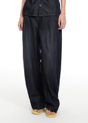 Embroidered Blue Washed Jeans