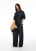 Embroidered Blue Washed Jeans