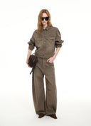 Charcoal Wide-Leg Jeans