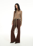 Dark Brown Flared Jeans