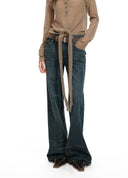 Vintage-Wash Flared Jeans