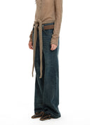 Vintage-Wash Flared Jeans