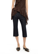 Split-Hem Flared Capri Jeans