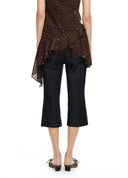 Split-Hem Flared Capri Jeans