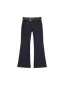 Split-Hem Raw Denim Flared Jeans