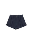 Navy Sandwashed Cupro Shorts