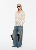 Crystal-Embellished Washed Jeans