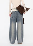 Crystal-Embellished Wide-Leg Jeans