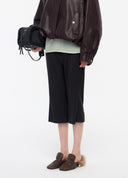 Dark Grey Low-Rise Flared Trousers