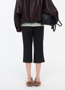 Dark Grey Low-Rise Flared Trousers
