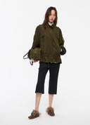 Dark Grey Low-Rise Flared Trousers