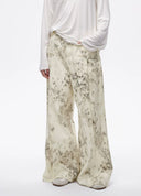 Snake-Print Wide-Leg Jeans