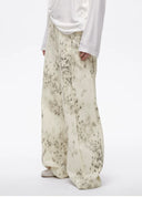 Snake-Print Wide-Leg Jeans