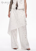 Artist 3D Embroidered Flap Pants