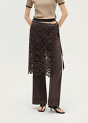 Artist Hand-Crocheted Floral Flared Pants