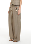 Double-Waistband Wide-Leg Trousers