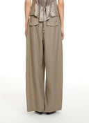 Double-Waistband Wide-Leg Trousers