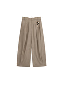 Double-Waistband Wide-Leg Trousers
