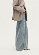 "902" Aqua Light-Blue Ultra-Long Scimitar Pants