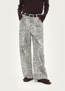 Leopard Curved-Leg Jeans