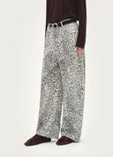 Leopard Curved-Leg Jeans