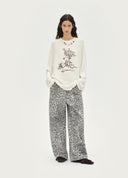 Leopard Curved-Leg Jeans