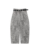 Leopard Curved-Leg Jeans