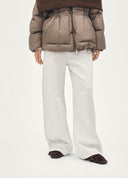 Brushed Curved-Leg Jeans