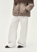 Brushed Curved-Leg Jeans