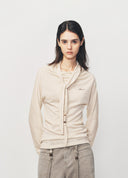 Deconstructed Irregular Neck Batwing Sleeve Top