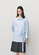 Light Blue Double Collar Drop Shoulder Poplin Shirt