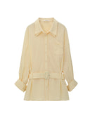 Light Blue Double Collar Drop Shoulder Poplin Shirt