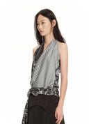 Haut dos-nu à empiècement foulard français
