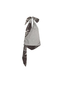 French Scarf-Panel Halter Top