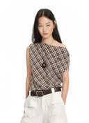 Vintage Check Fitted Cropped Jacket
