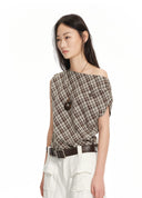 Vintage Check Fitted Cropped Jacket