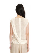Metal-Hardware Asymmetric Pleated Top
