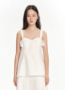 Wide-strap flared bandeau top