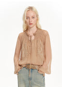 French Ruffle Long Shirt