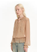 French Ruffle Long Shirt