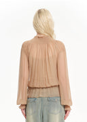 French Ruffle Long Shirt