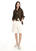 Sheer Tulle Long Shirt
